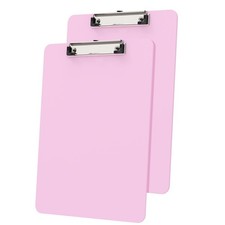Plastic Clipboards 2 Pack, A4 Pink Clip Board 8.5x11 for Classroom, Students,...