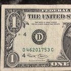 Eight Digit Broken Ladder Fancy Serial Number One Dollar Bill 0 Thru 7 — photo 3