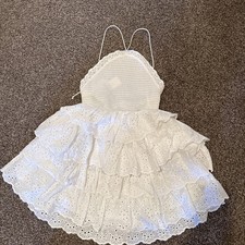 Altar'd State Amber Eyelet Ruffle Dress White Xxs Nwt$148