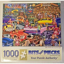 NIB "The Drive In Puzzle" 1000pcs by Bits and Pieces Neal Taylor