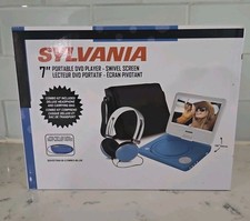 Sylvania 7  Swivel Screen Portable DVD Player W/Headphones New in Box Blue