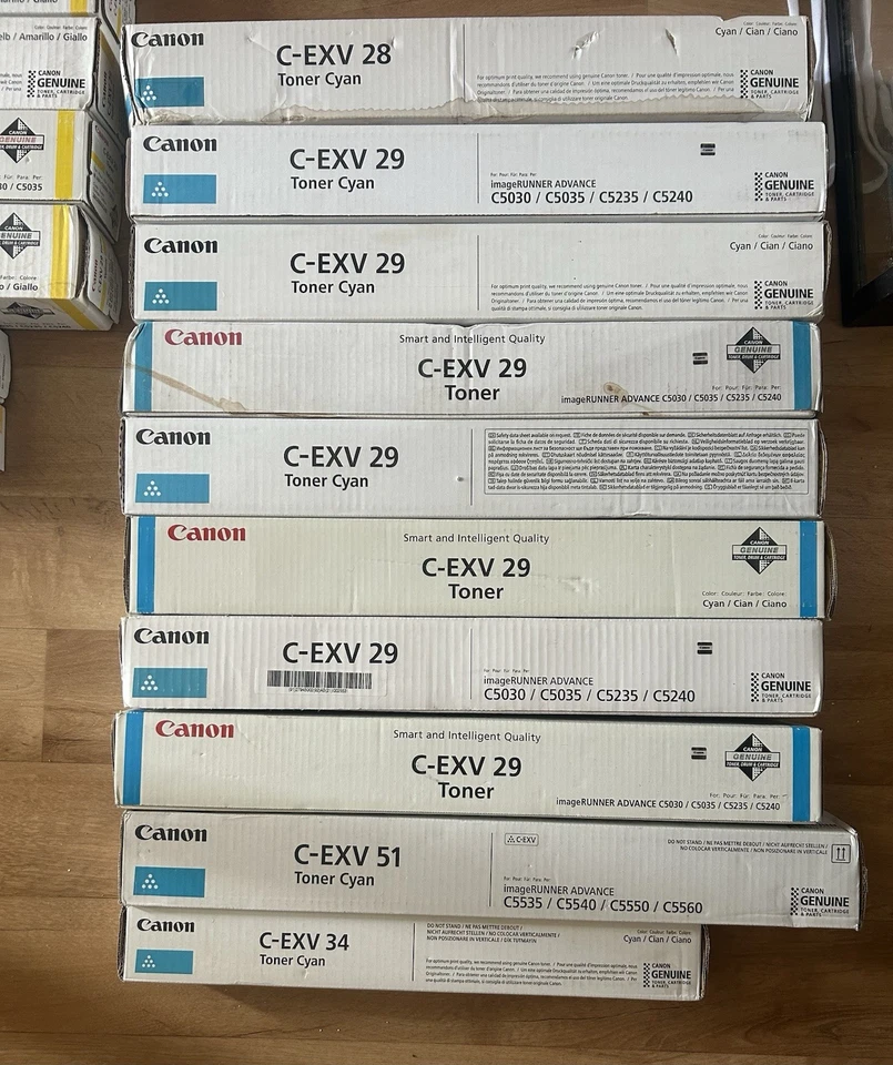 Canon toners originaux C-EXV 28/29/34/50/51 Noir Cyan Magenta Jaune - Photo 4/4