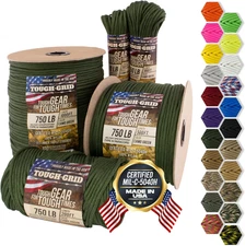 Paracord Rope 750 Lbs Nylon Parachute Cord, Made in USA Survival Kit, Outdoor Ad