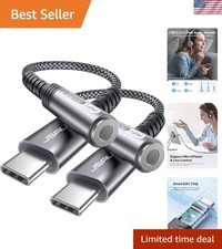 2-Pack USB C to 3.5mm Headphone Adapter - Grey