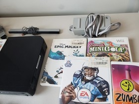 Black Nintendo Wii Console System Bundle w/ 10 Games Nunchuck TESTED! Epic