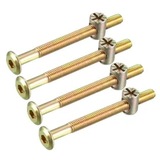 M6x70mm Furniture Bolt Nut Set Screw 50mm Thread Length with Barrel Nuts 4 Sets