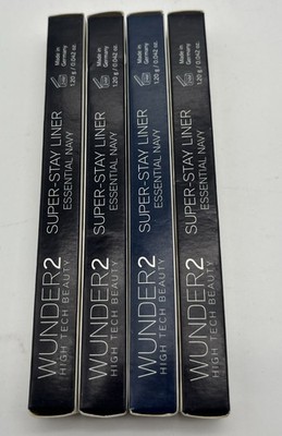 LOT OF 4 WUNDER 2 SUPER STAY LINER ESSENTIAL NAVY 0.042oz EACH NEW IN PACKAGE