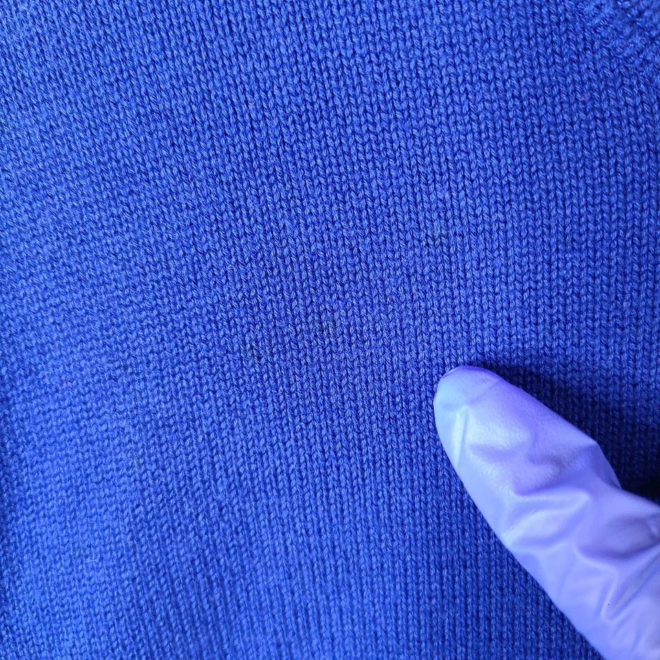 Stafford Sweater Mens Large Blue Prep Pullover Crew Neck Cotton Preppy Logo - Image 4 of 4