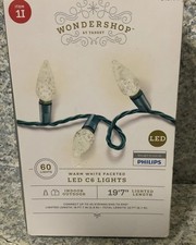    WONDERSHOP 60CT C6 FACETED CHRISTMAS STRING LIGHTS W/GREEN WIRE  