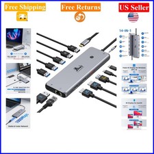 13-in-1 USB C Docking Station for Laptops  MacBooks, Dual  Triple Monitors