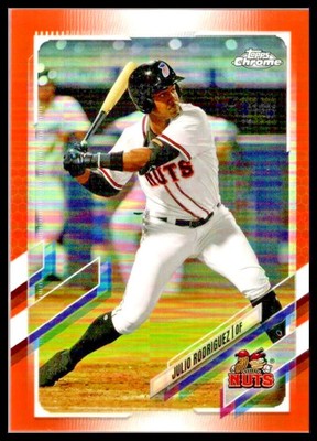 2021 Topps Pro Debut Chrome Orange Refractors #PDC18 Julio Rodriguez Mariners/25