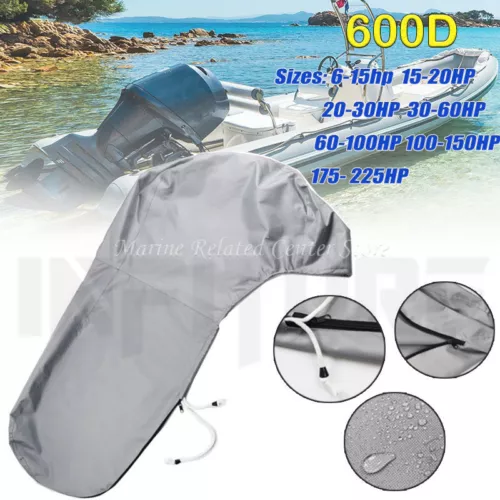 6-225HP 420/600D Full Waterproof Outboard Boat Engine Motor Cover Protection Bag - Picture 3 of 30