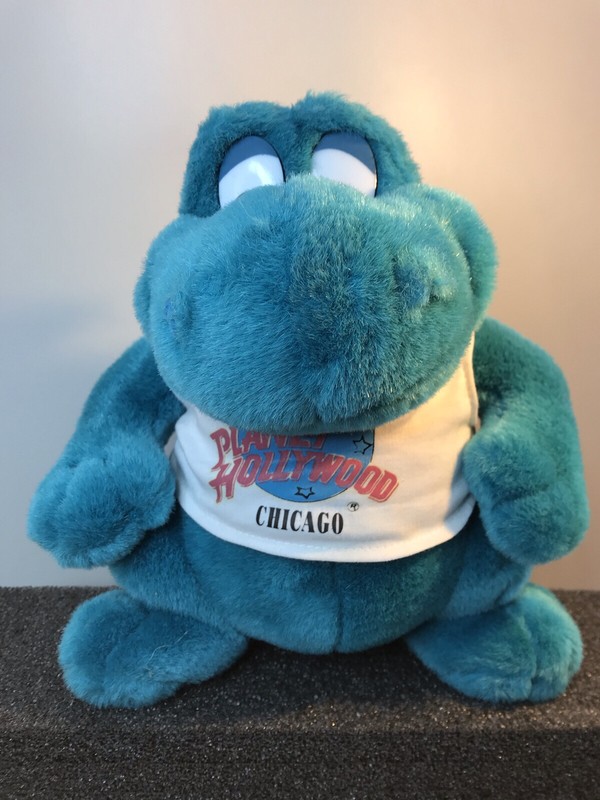 Planet Hollywood of Chicago - Bubba the Blue Dinosaur - 10" Plush Toy -1997?