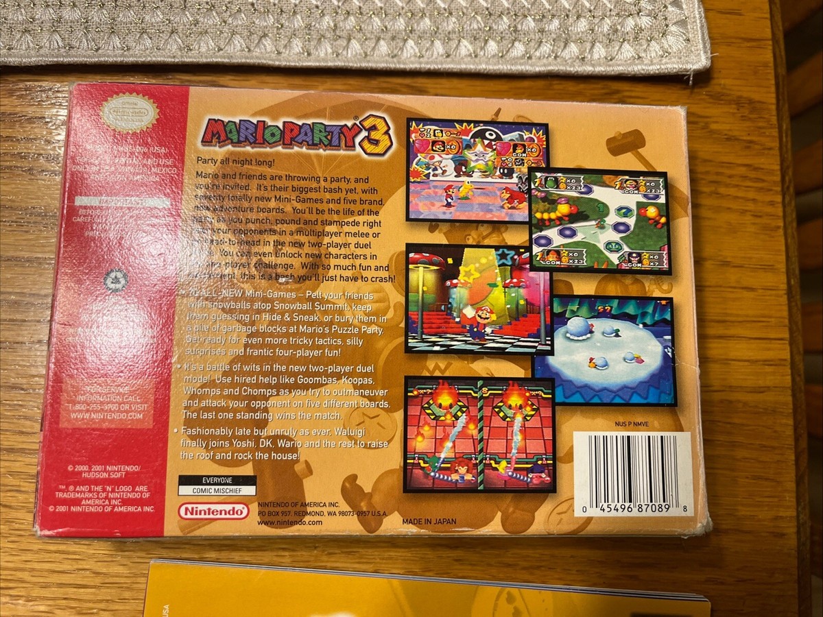 Mario Party 3 (Nintendo 64, 2001) Box Manual Complete CIB N64 | eBay