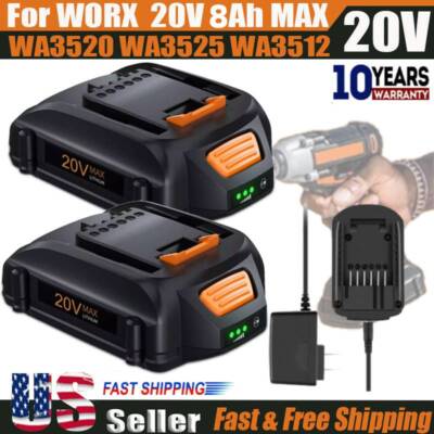 2-PACK For WORX 20 Volt MAX Extend Lithium Battery WA3520 WA3525 WA3575 WG155