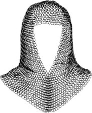 Chainmail Coif Knight Renaissance Armor Chain Mail Hood Viking LARP 16 Gauge