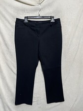 New York  Company Womens black Flat Front Straight Leg Dress Pants Size 12P