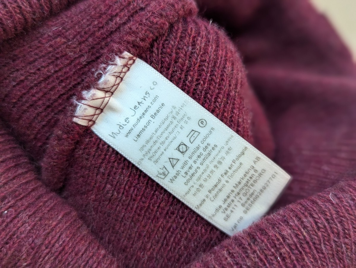 Nudie Jeans Liamsson Beanie Hat One Size Cuffed Wool Ribbed 