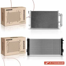 2x New Radiator & AC Condenser Cooling Kit for Nissan LEAF 2011 2012 Electric
