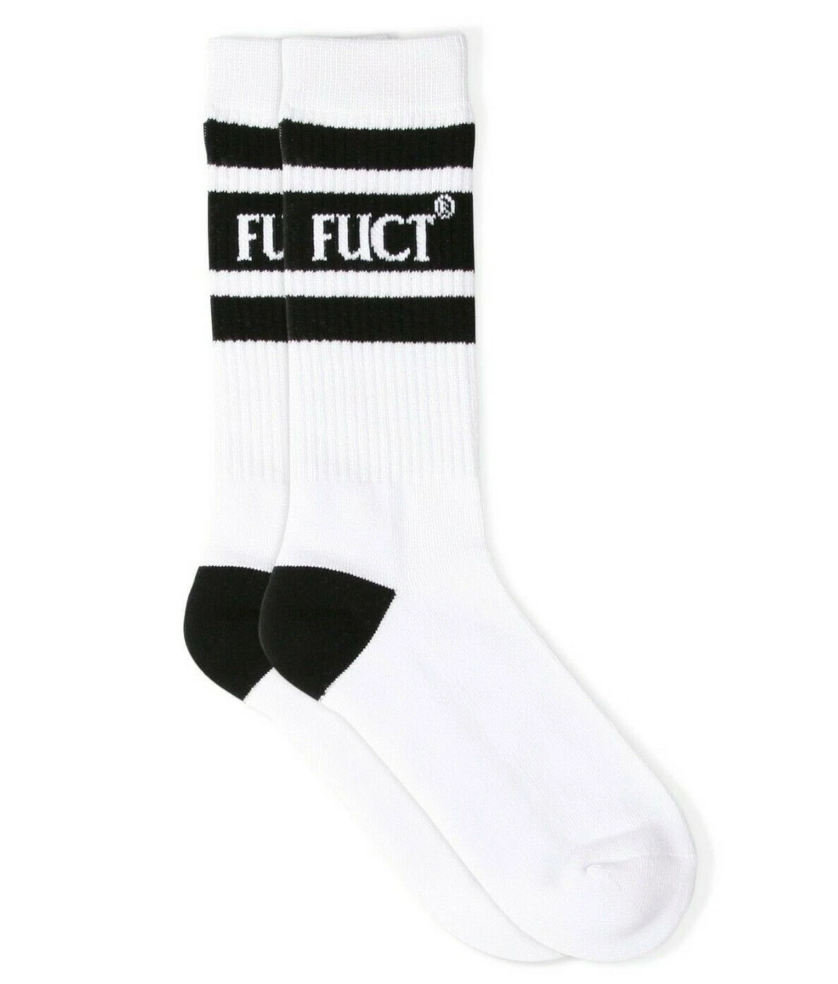 CHAUSSETTES RÉTRO LOGO FUCT OG blanc + noir cadeau de guérison Supreme Bape SSDD