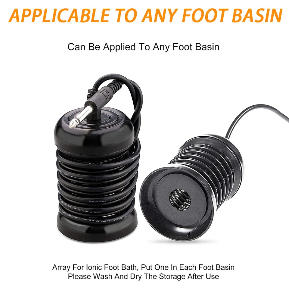 Máquina de desintoxicación de baño de pies iónicos Sistema de limpieza de spa de metal iónico con zapatilla + bañera Foto 4 de 4