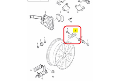 LAMBORGHINI AVENTADOR 7PP907275F TYRE PRESSURE VALVE SENSOR
