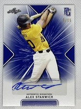 2021 LEAF PERFECT GAME AUTO ALEX STANWICH BLUE PAPER 9/15