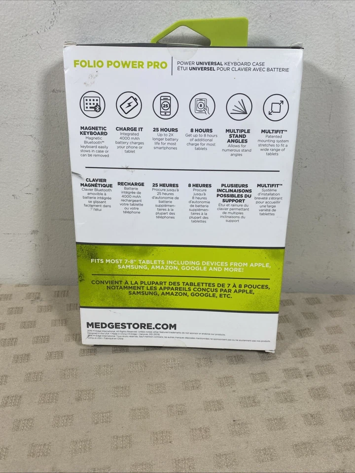 M-Edge Folio Power Pro Universal Keyboard Case Fits Tablets 7"-8" - Image 2 of 2