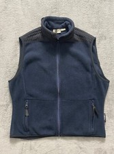 Woolrich Fleece Vest Womens Size Medium Blue Casual Full Zip Mock Neck