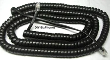 Flat Black 25Ft Long Generic Handset Cord for Landline Telephone Universal Fit