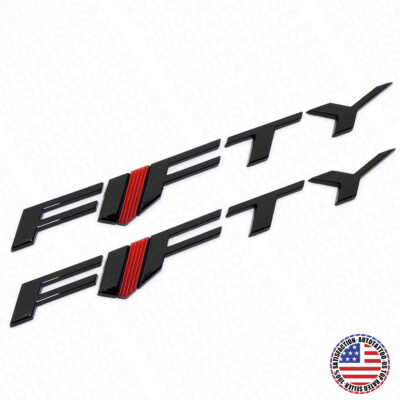2pcs Camaro FIfty Side Fender Marker Nameplate Logo Sport Emblem Decorate Black