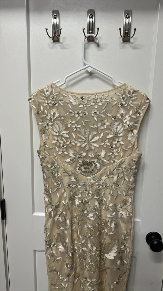 Sue Wong 夜曲串珠透明短袖鸡尾酒礼服优雅 12 — 第 2/4 张图片