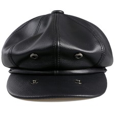 100% Genuine Cowhide Leather Mens Newsboy Fla...