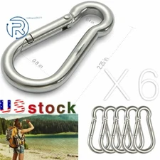 264lbs Spring Snap Hook Carabiner 304 Stainless Steel Clips, Set of 6