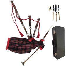 Great Highland Bagpipe   Natural Wood, MacDonald Tartan  Hard Case Included