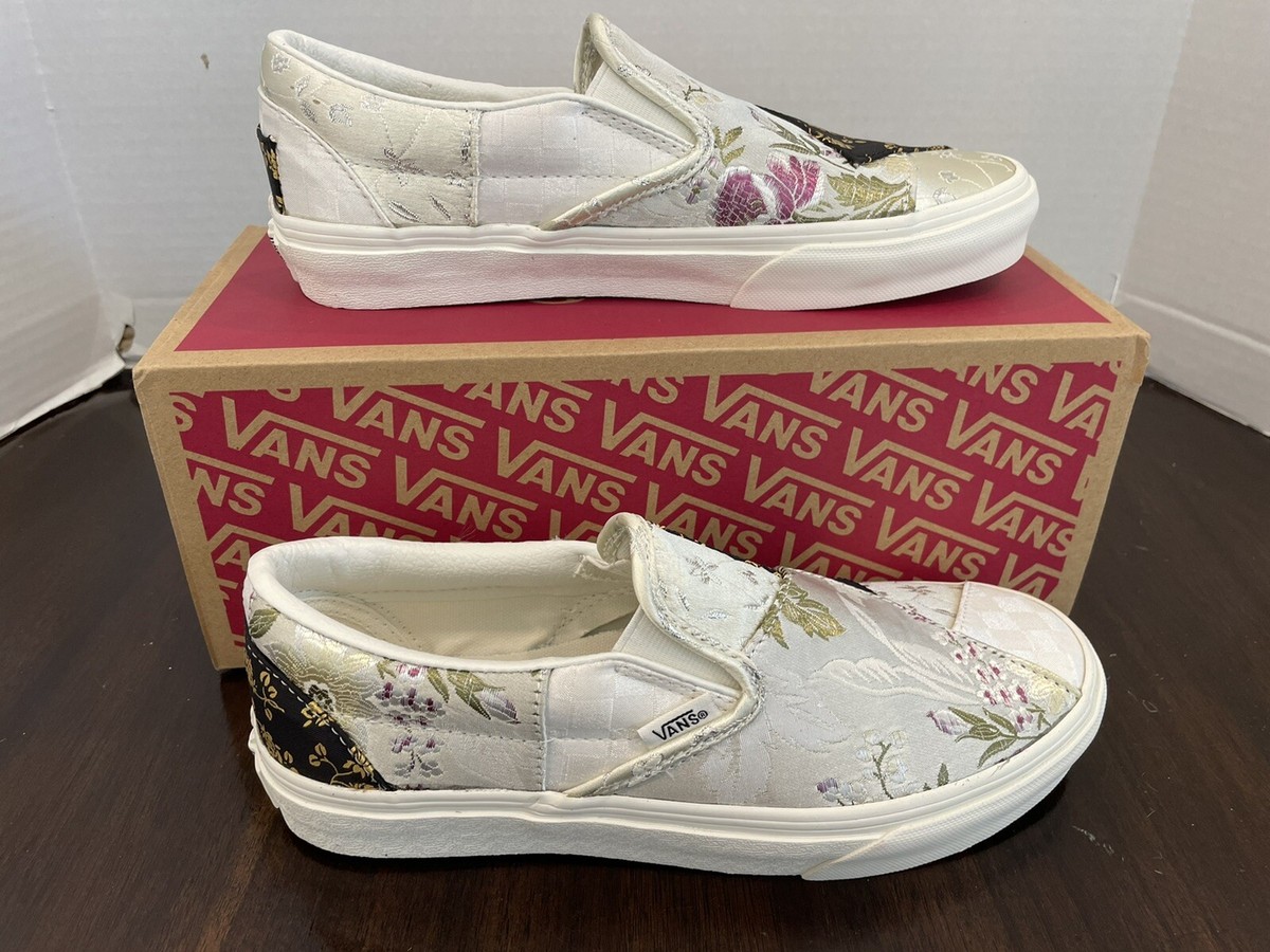 VANS★CLASSIC SLIP-ON BROCADE PATCHWORK Vans Classic Slip-On Brocade Floral Patchwork Sneakers Size