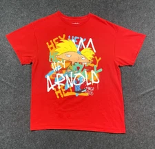 Nickelodeon Hey Arnold T-Shirt Size Large Unisex Red