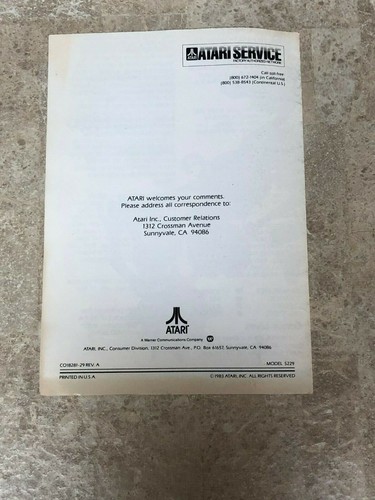 Atari 5200 Kangaroo 1983 SOLO INSTRUCCIONES - SIN JUEGO Folleto - Imagen 2 de 4