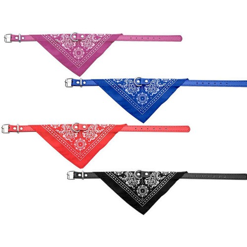 Halsband Hund Katze Bandana Halstuch Leder | verschiedene Größen und Farben - Bild 2 von 7
