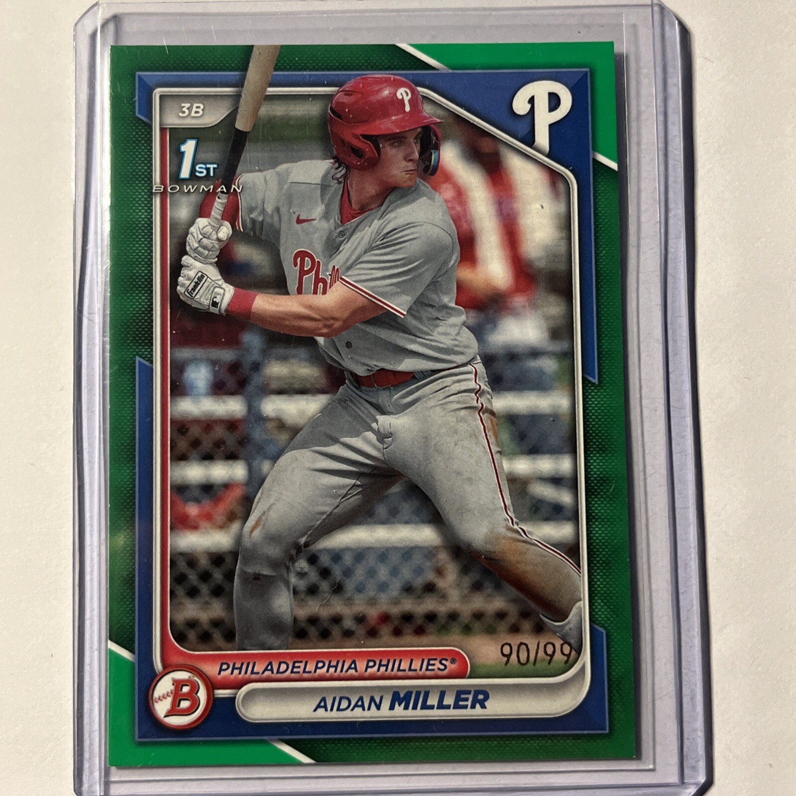 2024 Bowman BP-27 Aidan Miller 1st Paper Green #/99  Phillies💥