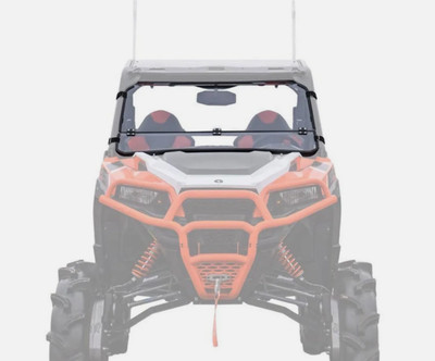 SuperATV FWS-P-GEN1K-B2-70 Scratch Resistant Flip Down Windshield 16-22 Polaris