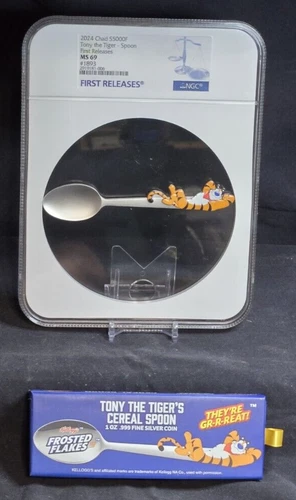 2024 CHAD 5000F - KELLOGG'S TONY THE TIGER .999 SILVER SPOON - NGC MS69 #1893