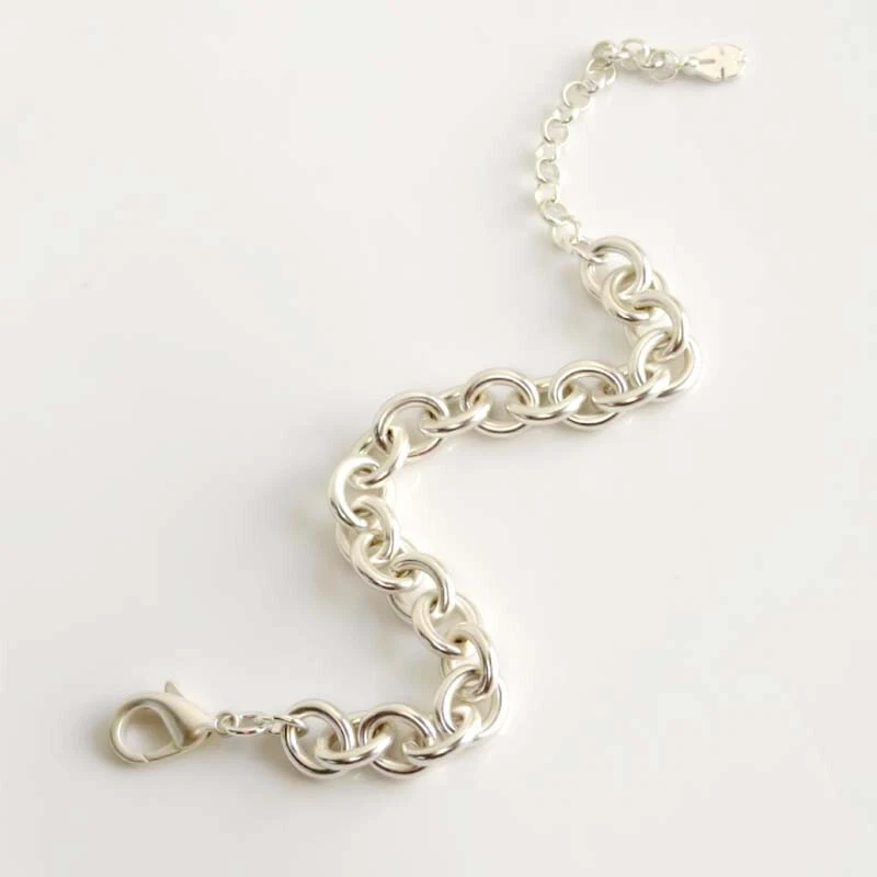 Nova Pulseira de Corrente Oval Marca Sorte 7,5" Presente Chique Feminina Festa Férias Joias - Imagem 2 de 4