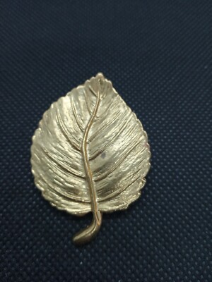Broche Feuilles Doré Et Argenté - Occasion Sans Marque