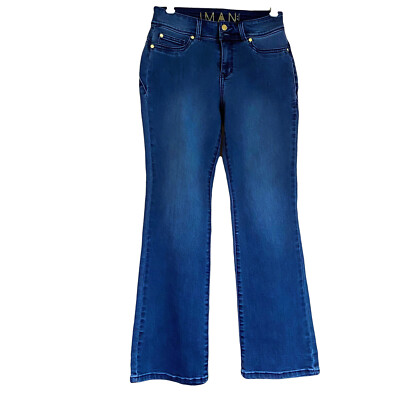 Iman Global Chic Boot Cut Jeans, 360 Slimming Technology, Size 6P Indigo, EUC