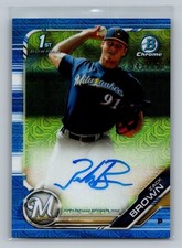ZACK BROWN AUTO 2019 Bowman Chrome Prospects Autograph BLUE MOJO REFRACTOR /150