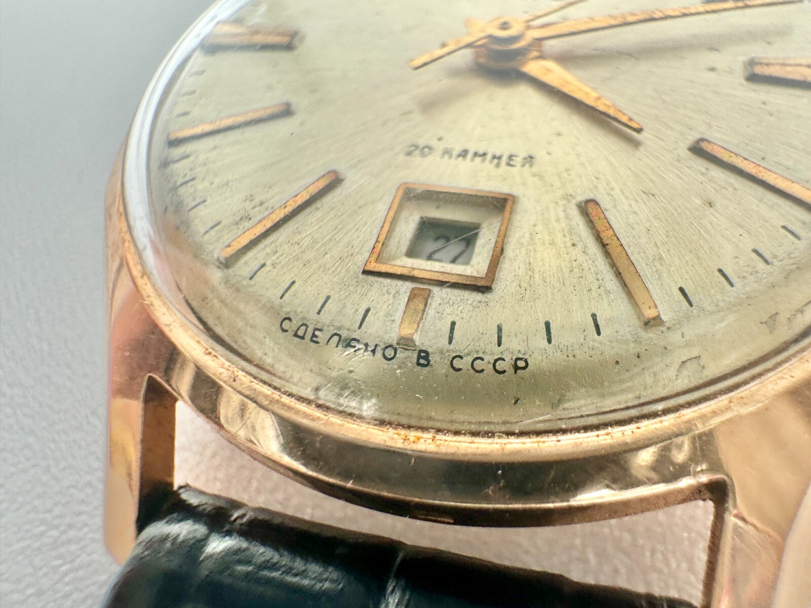 Solid 14K Rose Gold 'Poljot' Date Automatic Watch… - image 10