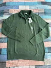 Sonoma Goods For Life Sweater Mens L Pine Green Supersoft Quarter-Zip Casual NEW
