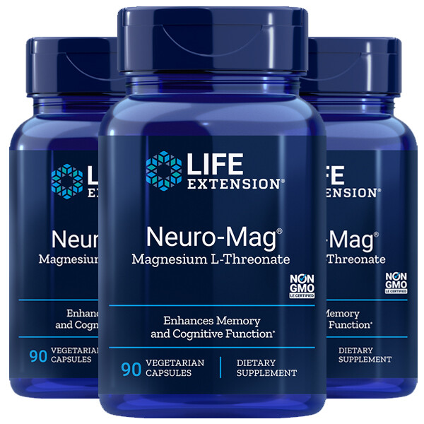 L-treonato de magnesio Neuro-Mag de 2000 mg Magtein - Life Extension 3X90caps