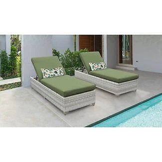 TK Classics Patio Furniture Cover for Chaise Lounge Cushions 103CK in Cilantro